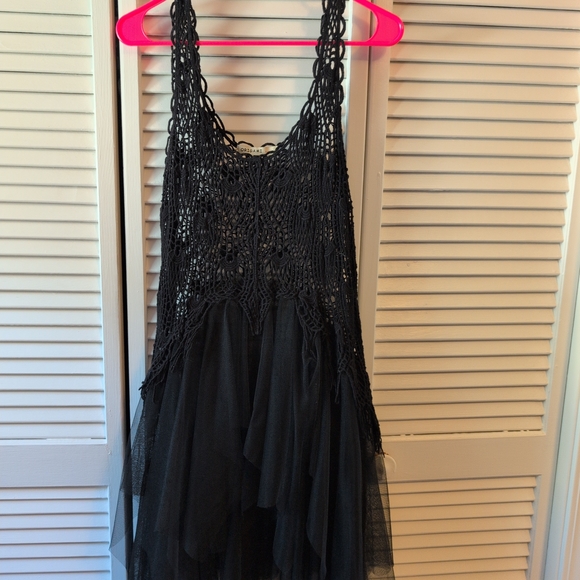 Black Crochet High-Low Dress - Brand Unspecified - Picture 2 of 3